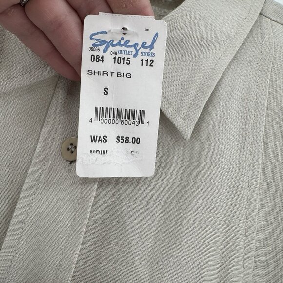 Spiegel Elements Linen Button Front Long Sleeve Shirt Blouse Top sz S 84-0231W - Picture 6 of 9